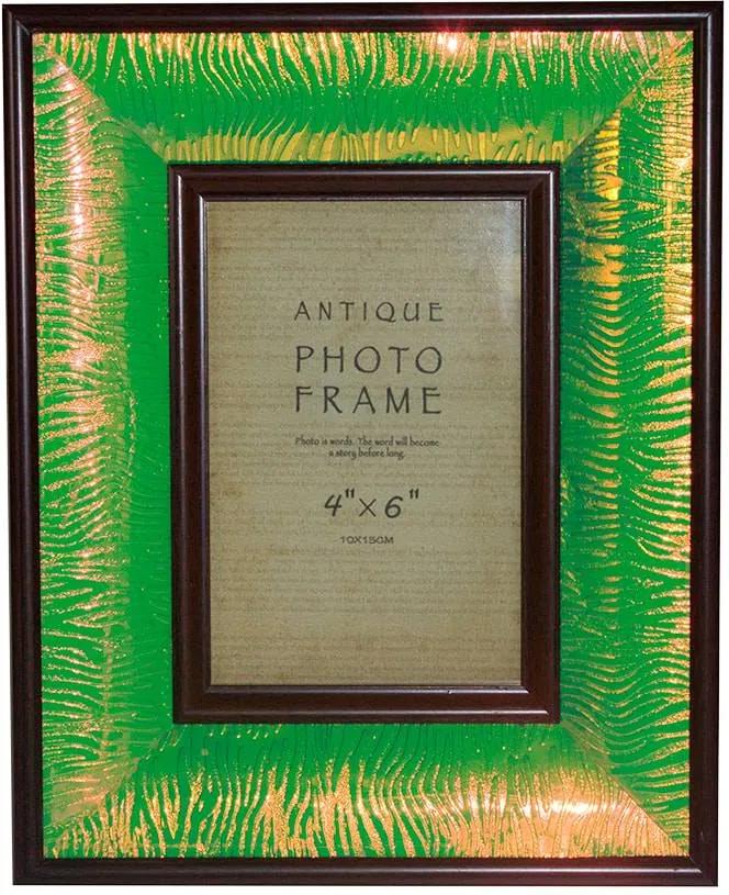 Porta-Retrato Verde Brilho Oldway - Foto 10x15 - 26x21x4 cm