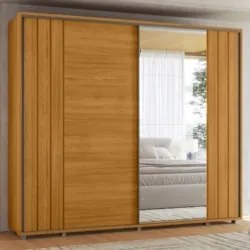 Guarda Roupa Casal 278cm Com 2 Portas Mya Cinamomo Z10      - Mpozenat