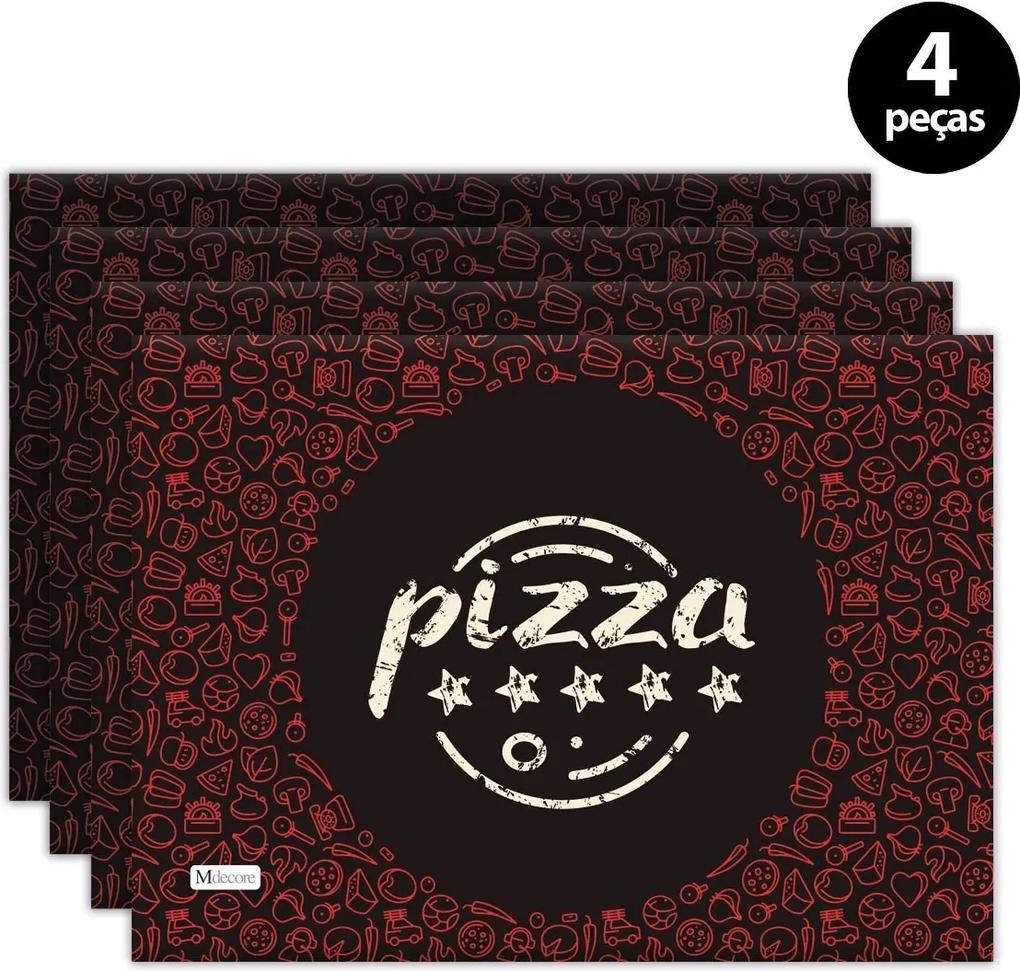 Jogo Americano Mdecore Pizza 40x28cm Colorido4pçs