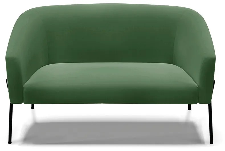 Sofá 2 Lugares Namoradeira Pé de Ferro Preto Stella Suede D03 - D'Rossi - Verde