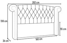 Cabeceira Cama Box Queen 160cm Provença P02 Sintético Caramelo - Mpoze