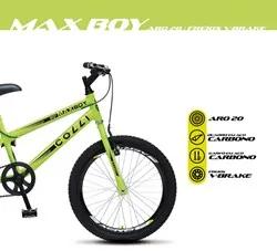 Bicicleta Max Boy Infantil Juvenil Aro 20 Aço Freio V-Brake Amarelo Ne