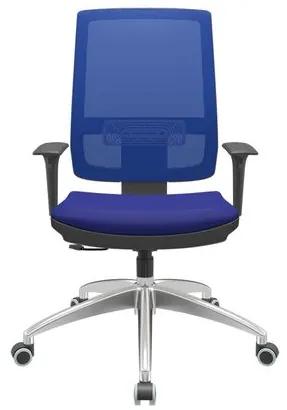 Cadeira Office Brizza Tela Azul Assento Aero Azul RelaxPlax Base Aluminio 120cm - 63831 Sun House