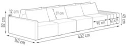 Sofá Ilha Modular com Puff para Sala Living 432cm Georgia Z08 Veludo A