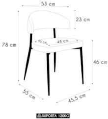 Cadeira de Jantar Estofada Kit 4 Chloe M25 Sintético Marrom - Mpozenat