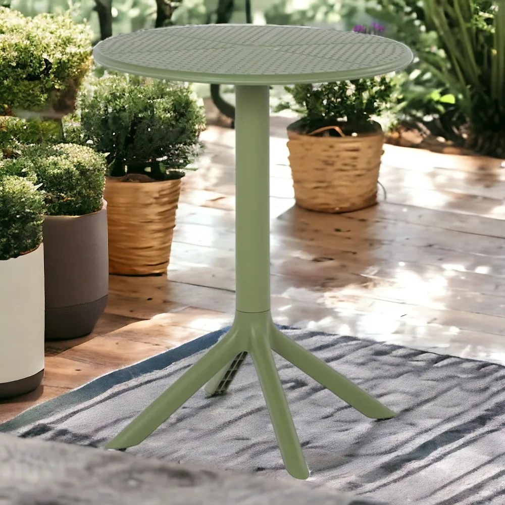 Mesa Área Externa Marina Tampo Redondo 60cm em PU verde G56 - Gran Belo