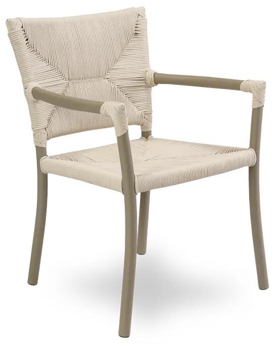 Cadeira com Braço Vitali Área Externa Trama Corda Náutica Estrutura Alumínio Eco Friendly Design Scaburi