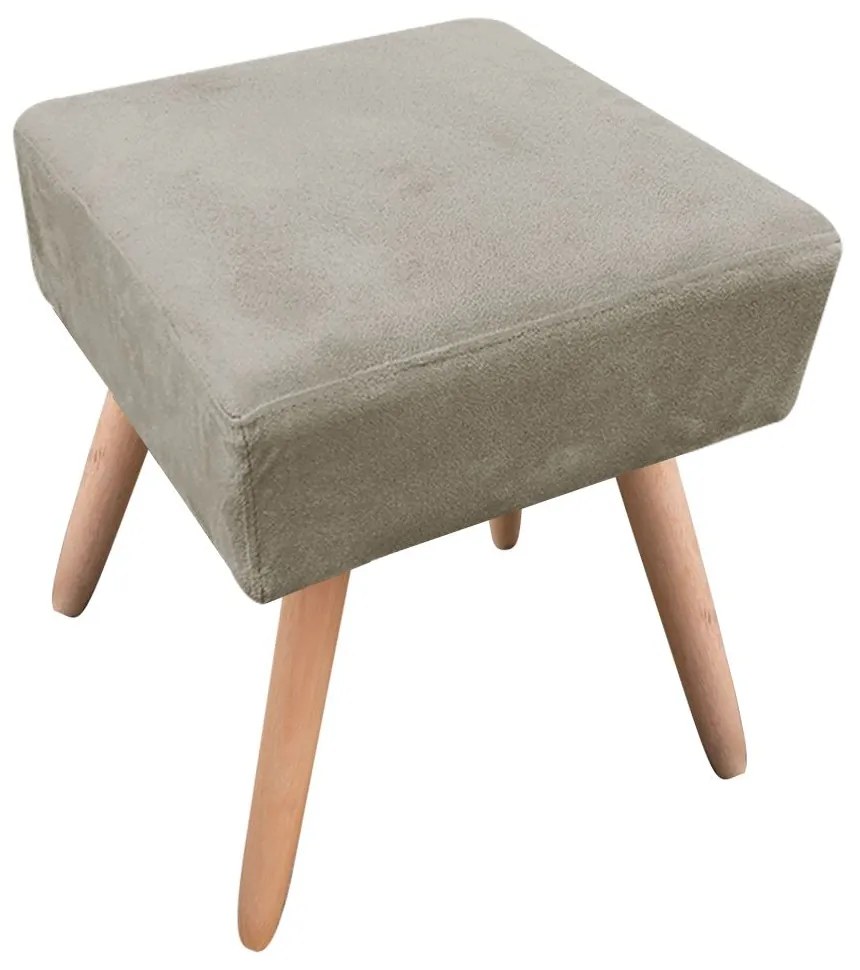 Puff Banqueta Decorativo Pé Palito Natural Ibiza Suede D03 - D'Rossi - Marrom Rato