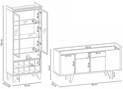 Cristaleira Adega Órfeo e Buffet Sinfonia H01 Off White/Cinamomo - Mpo