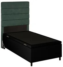 Cabeceira com Base Cama Box Baú Solteiro 88x188cm Hit ID5 Linho Verde/