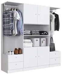 Guarda Roupa Casal 4 Portas 4 Gavetas Closet A05 Branco - Mpozenato