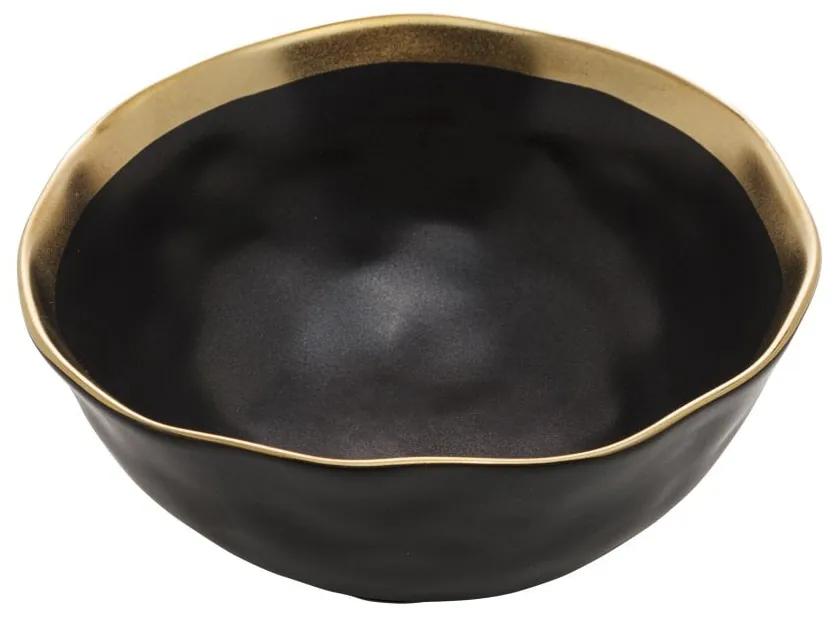 Bowl De Porcelana Preto E Dourado Dubai 15cmx6cm 17760 Wolff
