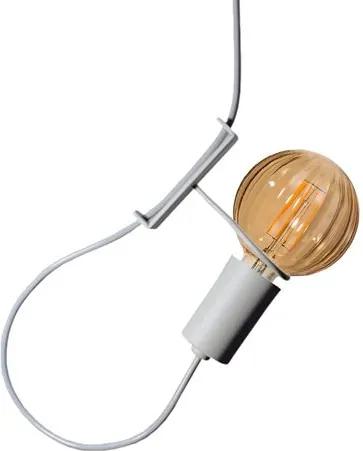 Pendente Cinza com Lâmpada Decorativa Filamento LED Moranga Âmbar G100 SL2865 Toplux