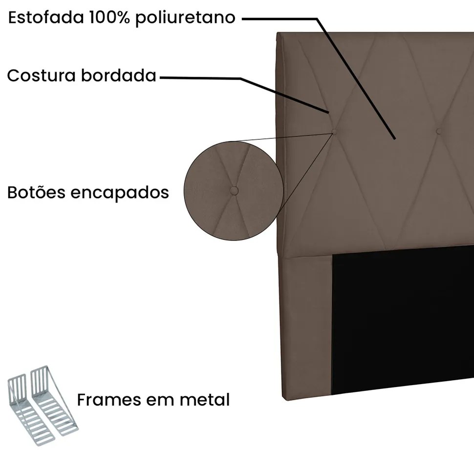 Cabeceira Aquilla Para Cama Box Solteiro 90 cm Suede Caramelo - D'Rossi