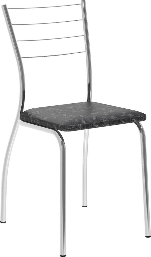 Kit 2 Cadeiras 1700 Tecil Fantasia Móveis Carraro Preto