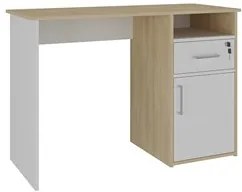 Mesa Escrivaninha Home Office 110cm Ally A06 Carvalho/Branco - Mpozena