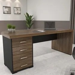 Mesa para Escritório 4 Gavetas Lado Esquerdo 180cm Tamburato Executiva