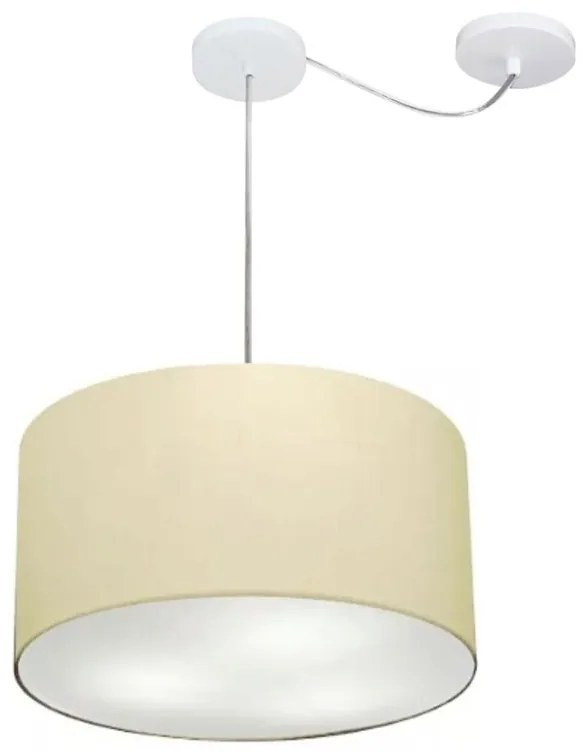 Lustre Pendente Cilíndrico Com Desvio de Centro Vivare Md-4256 Cúpula em Tecido 40x21cm - Bivolt