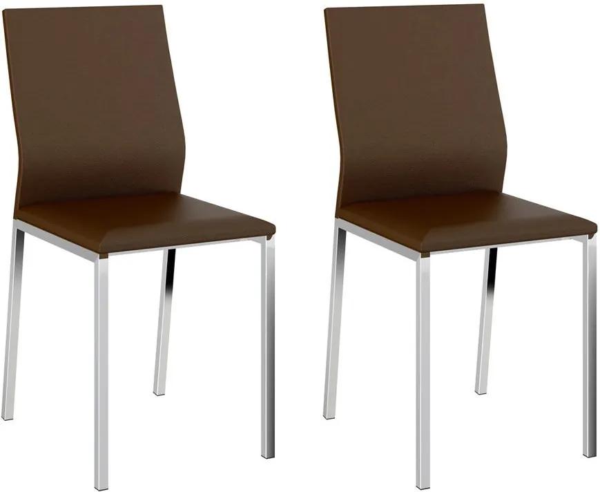 Cadeiras para Cozinha Kit 2 Cadeiras 1804 Cacau/Cromado - Carraro Móveis
