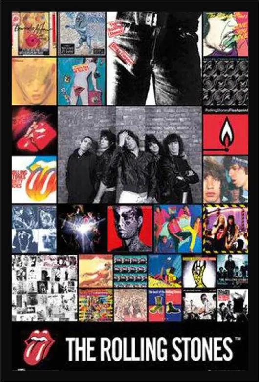 Poster Com Moldura Quadro Decorativo Discografia Banda The Rolling Stones 60x90cm