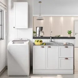 Armário de Cozinha Modulado 2 Peças Com Pia Inox CJ12 Duna P09 Branco