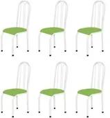 Kit 6 Cadeiras Altas 0.112 Anatômica Branco/Verde - Marcheli