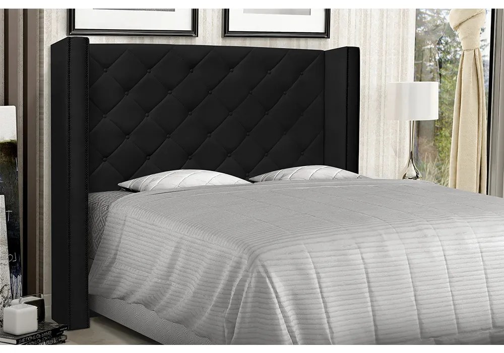 Cabeceira Vicenza Para Cama Box Solteiro 90 cm Corino Preto - D'Rossi