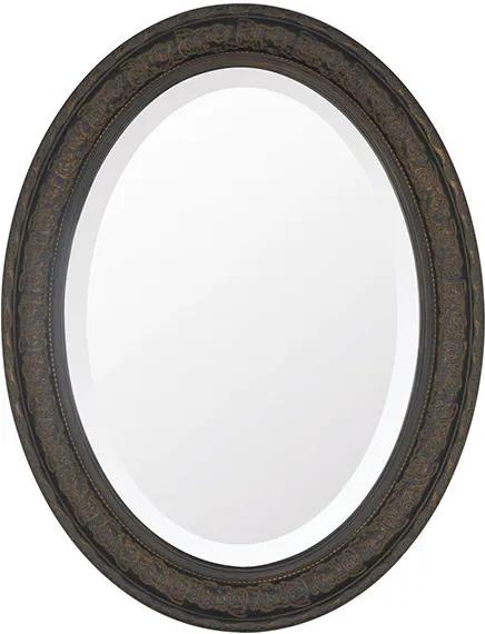 Espelho Oval Bisotê Marrom Rustico Grande