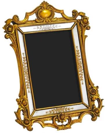 Porta Retrato Revestido em Resina Dourada - 29,5x23cm
