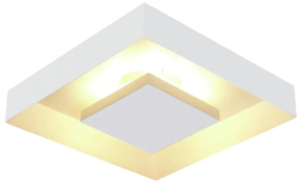Plafon Home Quadrado De Sobrepor 60X60X8Cm 04Xe27 - Usina 251/6E (BT - Branco Texturizado + BR-F - Branco Fosco)