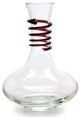 Decanter com Aplicação Espiral Roxa Murano Cristais Cadoro