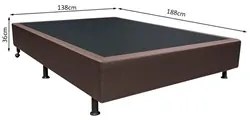 Base Box para Cama Casal 138x188cm Liz S05 Sintético Marrom - Mpozenat