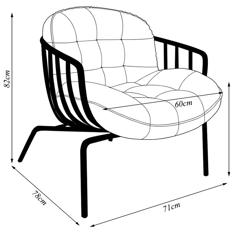 Kit 2 Poltronas Sala de Estar Base em Ferro Crokett Veludo Cobre/Marrom G33 - Gran Belo