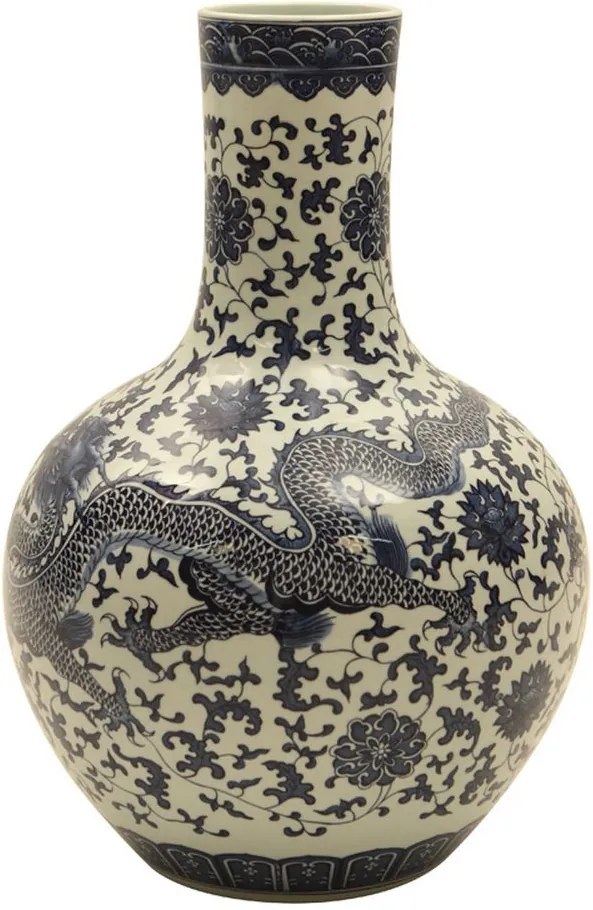 Vaso Decorativo de Porcelana Zunhua Oriental