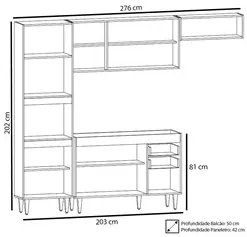 Armário de Cozinha Modulada 4 Peças CP10 Balcão Branco - Lumil