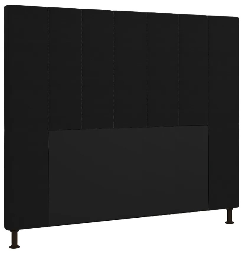 Cabeceira Malibu Para Cama Box Casal 140 cm Corino Preto- D'Rossi