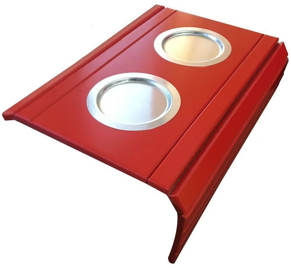 Bandeja Esteira para Braço de Sofá Porta Copo Alumínio Vermelho 5x 41 cm - D'Rossi