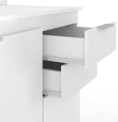 Armário de Cozinha Com Tampo CP01 120cm Pérola Branco Z34     - Mpozen