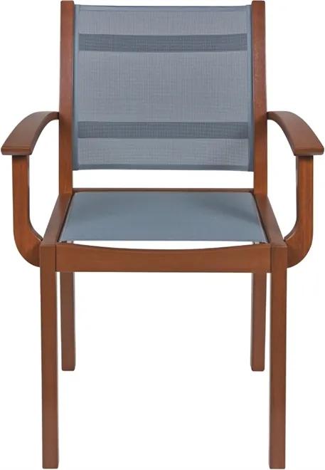 Cadeira de Madeira Tramontina em Jatobá com Acabamento Eco Blindage com Encosto e Assento em Fibra Preta com Braços Tramontina 13872076