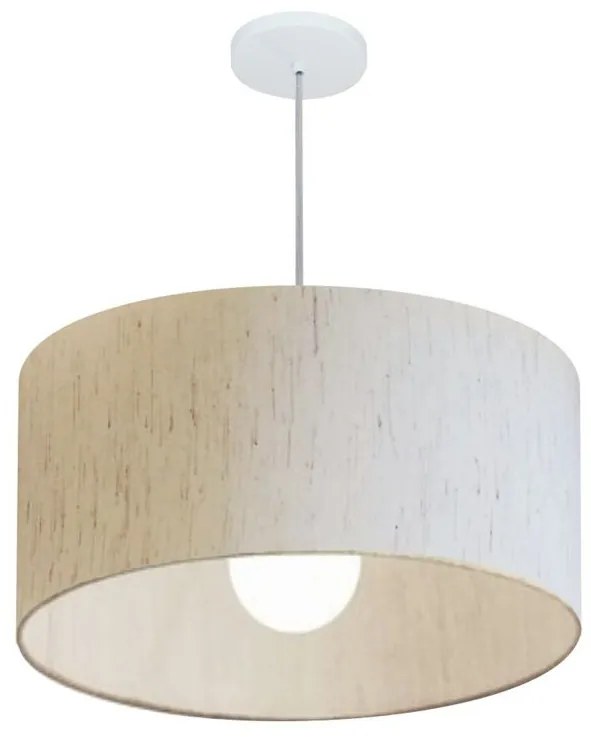 Lustre Pendente Cilíndrico Vivare Md-4207 Cúpula em Tecido 55x25cm - Bivolt