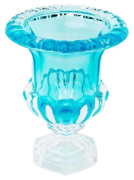 Vaso De Cristal Com Pé Sussex Turquesa 20x25,5cm 26459 Wolff