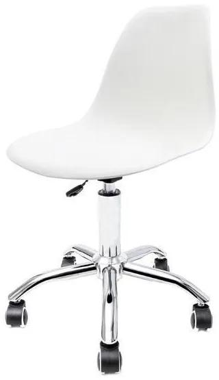 Cadeira Eames Office Branca Pé Cromado - Concept