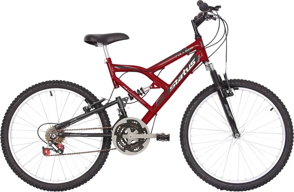 Bicicleta Status Bike Aro 24 Dupla Susp. 18v - Vermelha