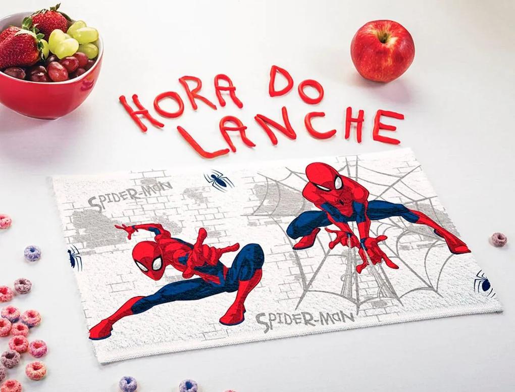 Toalha de Lancheira Infantil Estampada Spider Man 24 cm x 42 cm Com 12 peças Lepper Vermelha