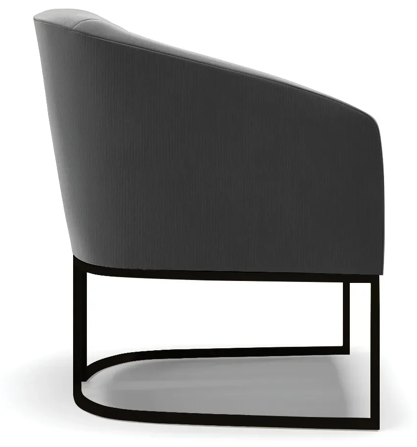 Poltrona Decorativa Industrial Preto Kit 2 Stella Suede Preto D03 - D'Rossi