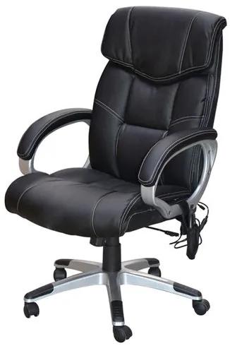 Cadeira Office Cartagena Assento PU Preto com Sistema de Massagem e Base Nylon - 45070 Sun House