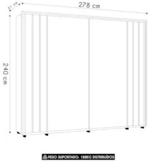Guarda Roupa Casal 278cm 2 Portas 4 Espelhos Mya Cinamomo Z10 - Mpozen