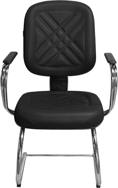Cadeira para Escritório PD-04SCBC Couro Preto - Pethiflex