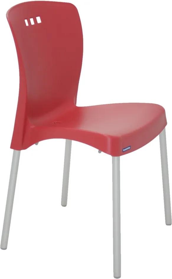 Cadeira Mona Pernas Anodizadas Vermelho Summa - Tramontina