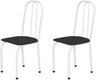 Kit 2 Cadeiras Baixas 0.101 Assento Reto Branco/Preto - Marcheli